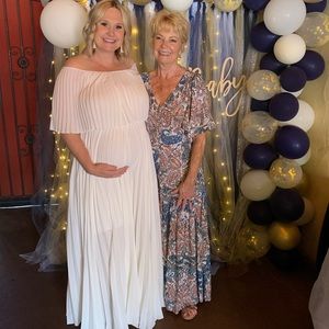 Long White Off the Shoulder Dress Size 16